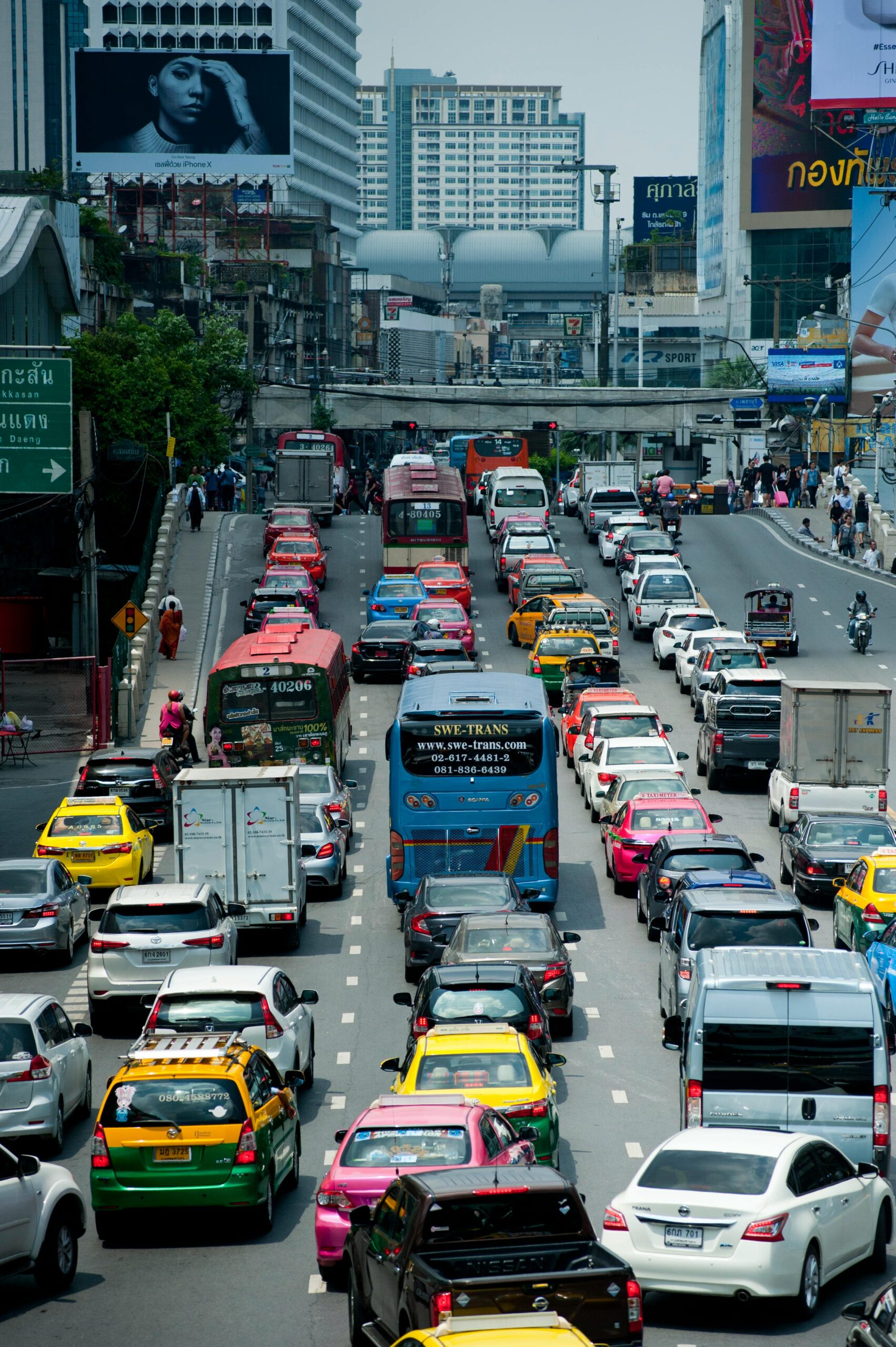 Street view of Bangkok in bangkok traffic